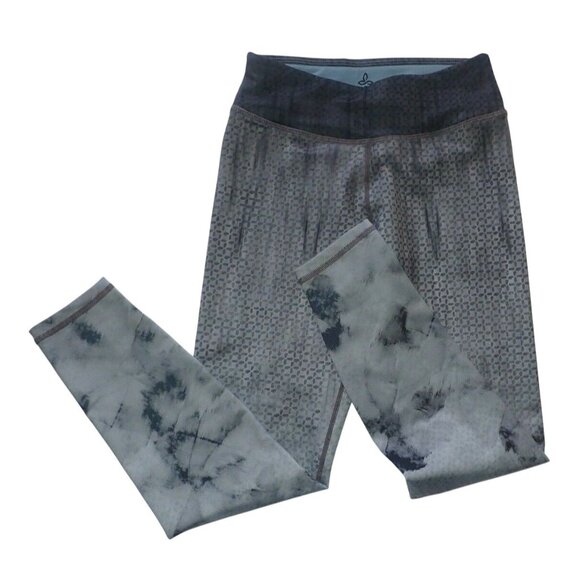 Prana Leggings Women S Gray Pattern Workout‎ Hiking Casual Gorpcore  Athleisure - Picture 1 of 7